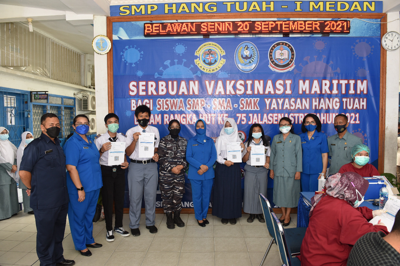Lantamal I Gelar Vaksinasi ke-2 di Yayasan Hang Tuah Belawan