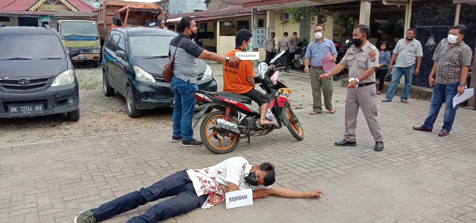 Polsek Pancurbatu Gelar Rekontruksi Kasus Pembunuhan Polman
