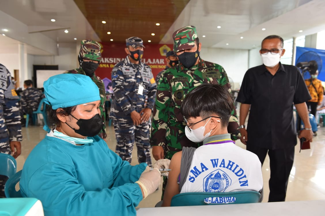 Lantamal I Belawan Gelar Vaksinasi di Yayasan Dr.Wahidin Sudirohusodo Labuhan