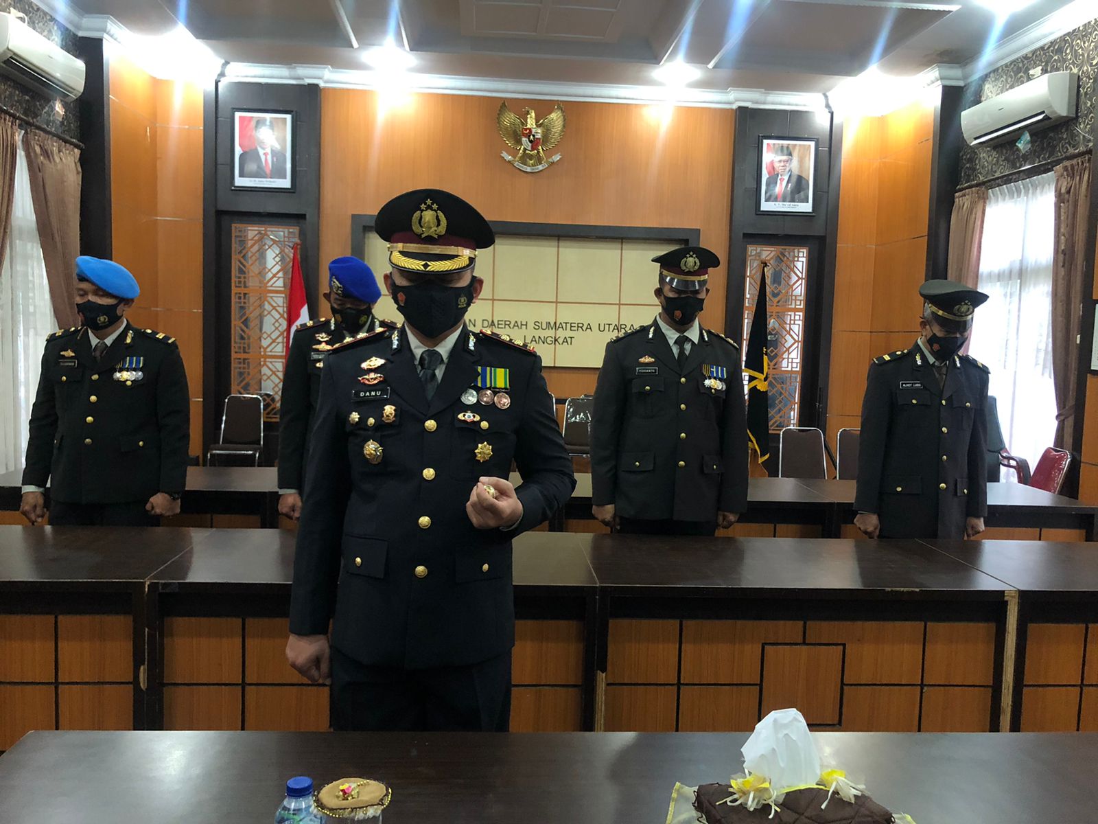 Kapolres Langkat Laksanakan Upacara Virtual Hari Pahlawan 