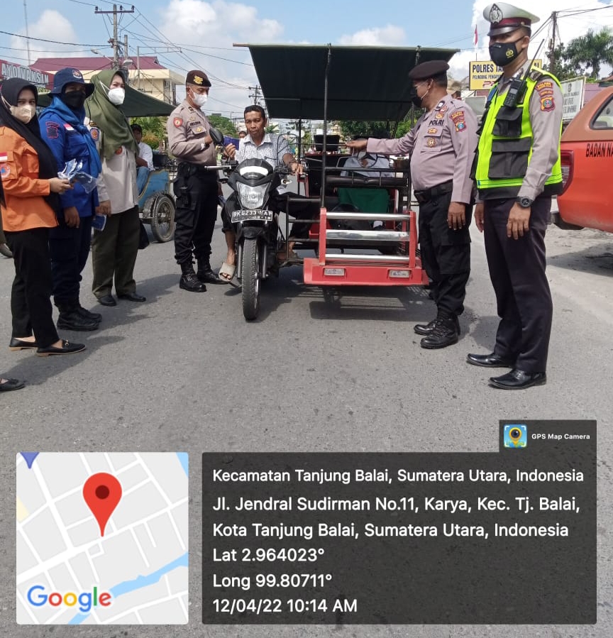 Polres Tanjung Balai Gelar Operasi Yustisi Dan Bagikan Masker 