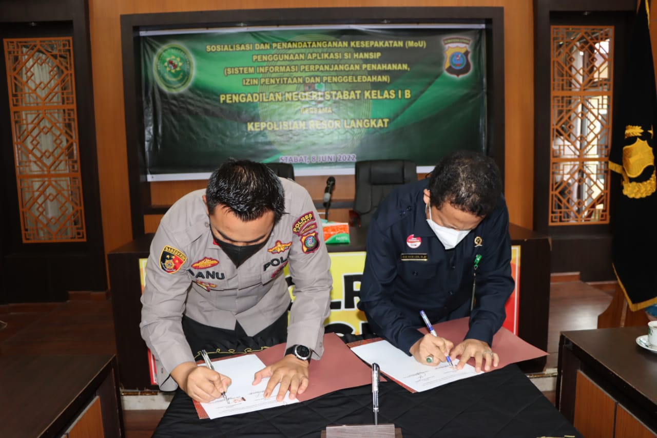 Polres Langkat & Pengadilan Negeri Stabat Kelas I B, MOU & Sosialisasi Mindik Online