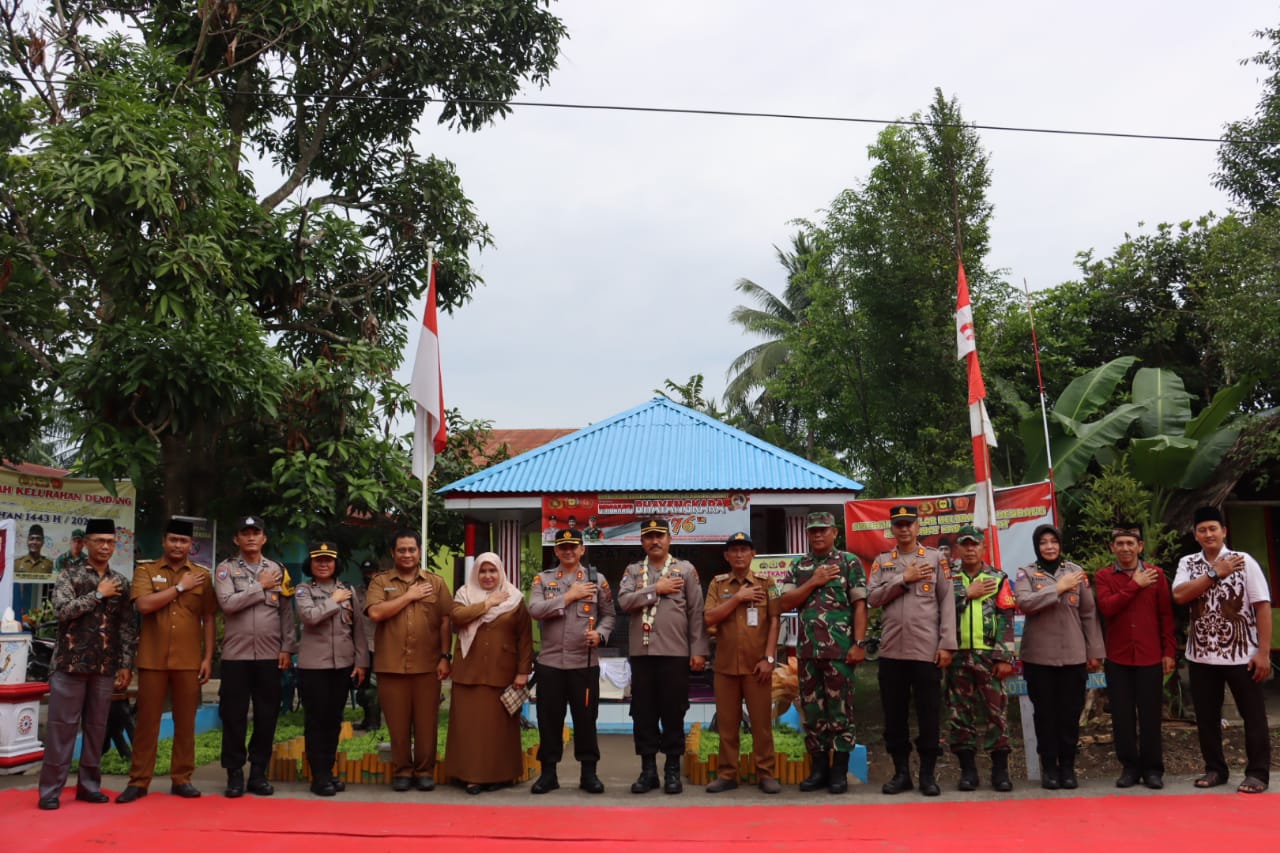 Kapolres Langkat Dampingi Tim Penilai Sat Kamling Merah Putih di Sei Dendang