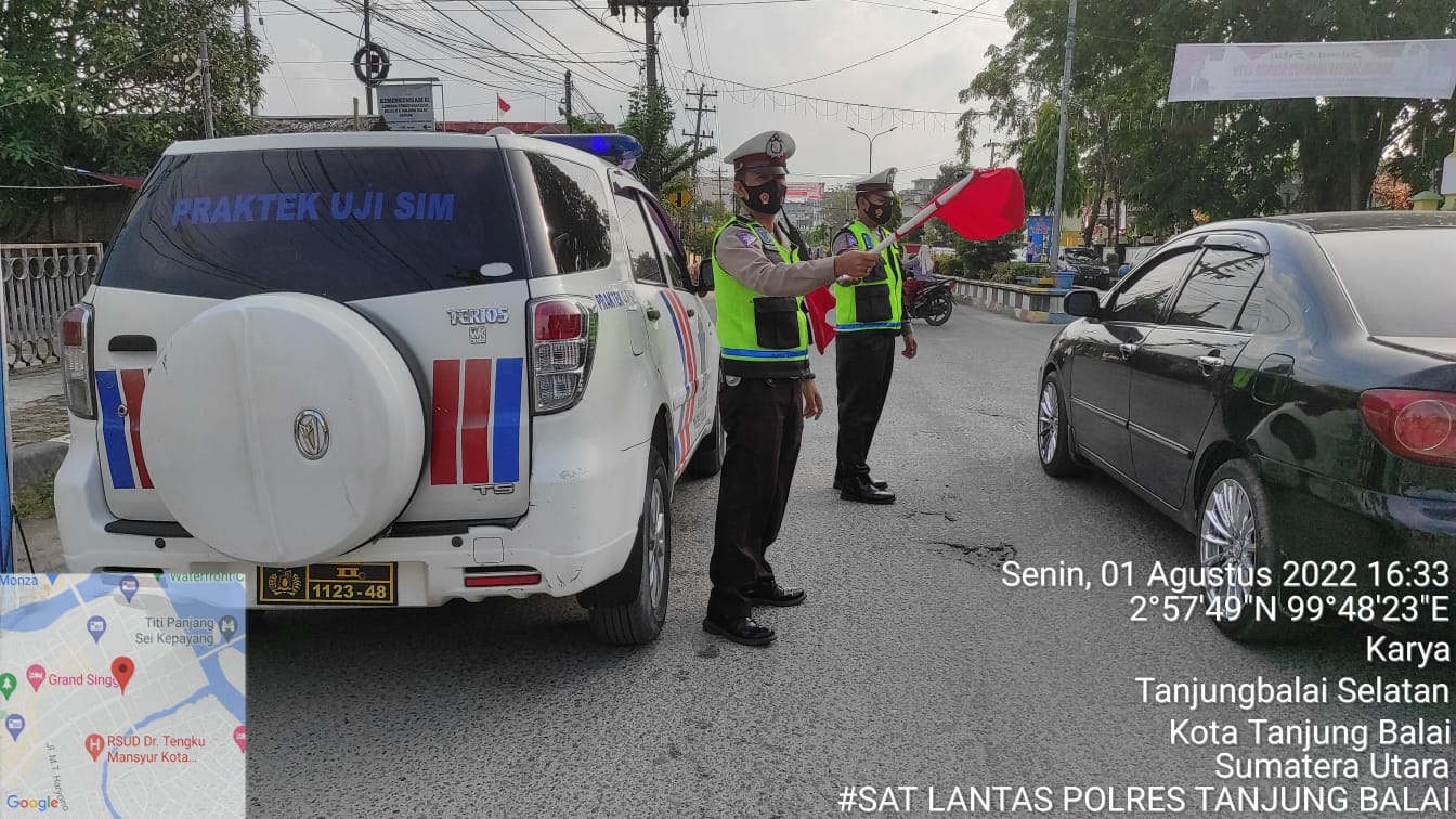 Satlantas Polres Tanjungbalai Melaksanakan Kegiatan Patroli Sore