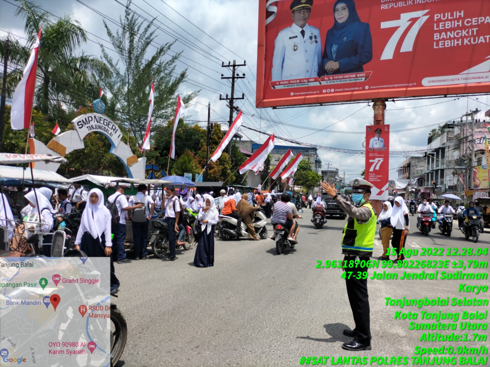 Satlantas Polres Tanjungbalai Laksanakan Pengamanan dan Gatur Lalin di Jam Pulang Sekolah