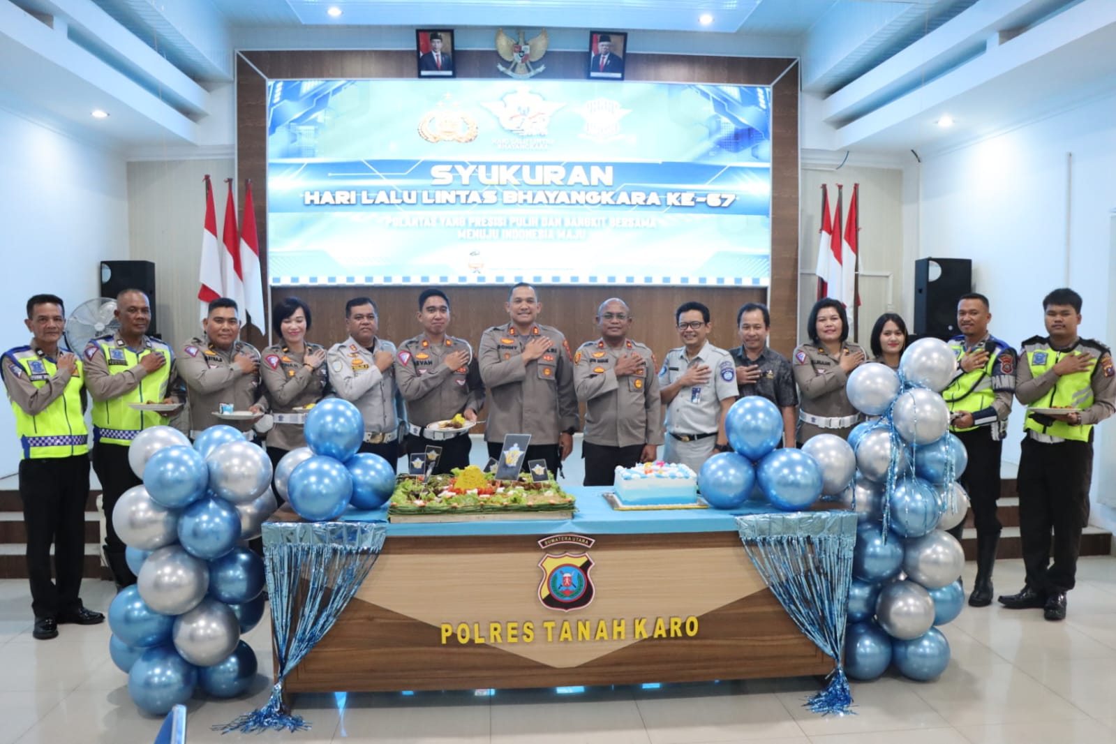 HUT Perayaan Lalu Lintas Bhayangkara Ke-67, Kapolres Karo Laksanakan Syukuran