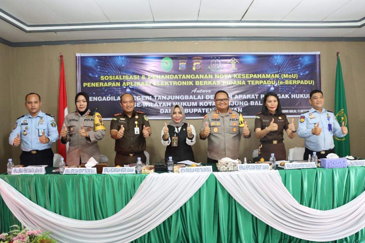 Kapolres Tanjung Balai MoU Penerapan Aplikasi Elektronik Berkas Pidana Terpadu