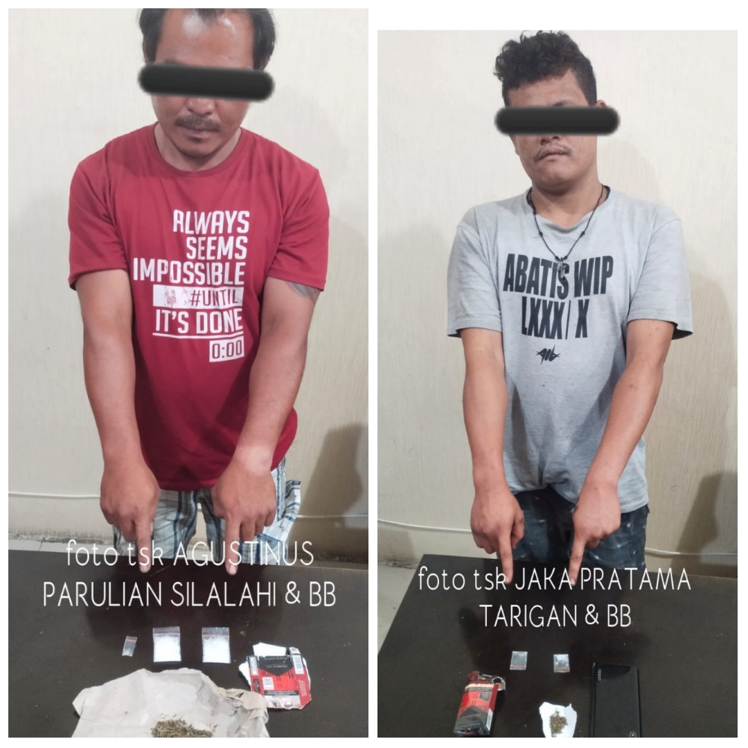 Inilah Wajah Kedua  Pengedar Narkoba Yang Ditangkap Satres Narkoba Polres Tanah Karo