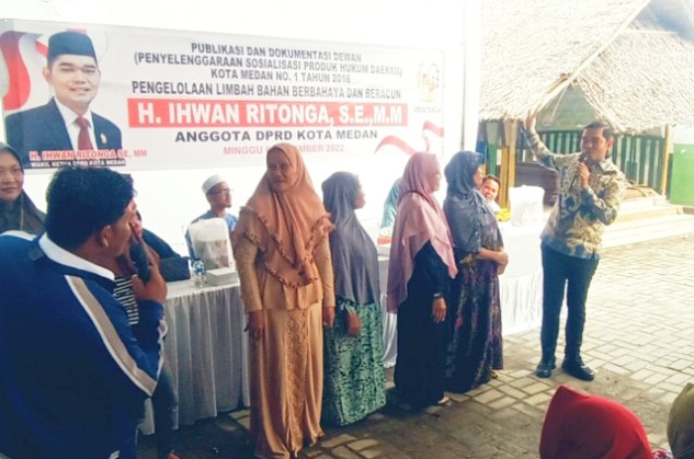 Ihwan Ritonga Sosialisasi Perda Limbah sekaligus Silaturrahmi dengan Warga Gang Jawa Medan Tembung