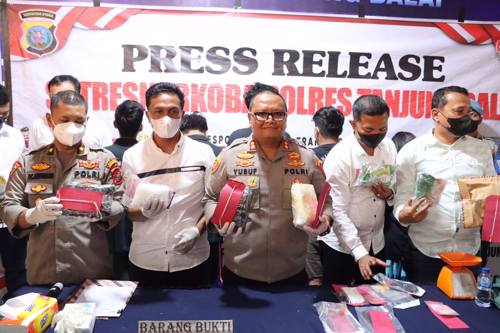 Kapolres Tanjungbalai Paparkan Kasus Narkoba Jaringan Internasional