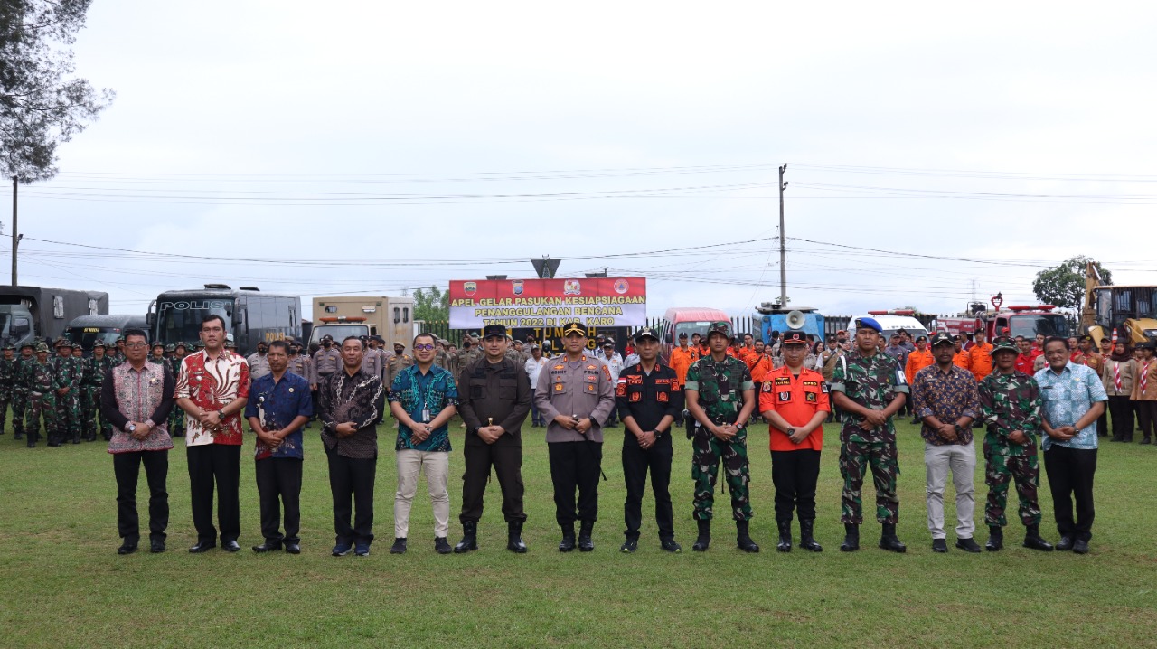 Kapolres Tanah Karo Ikut Apel Kesiapsiagaan Bencana
