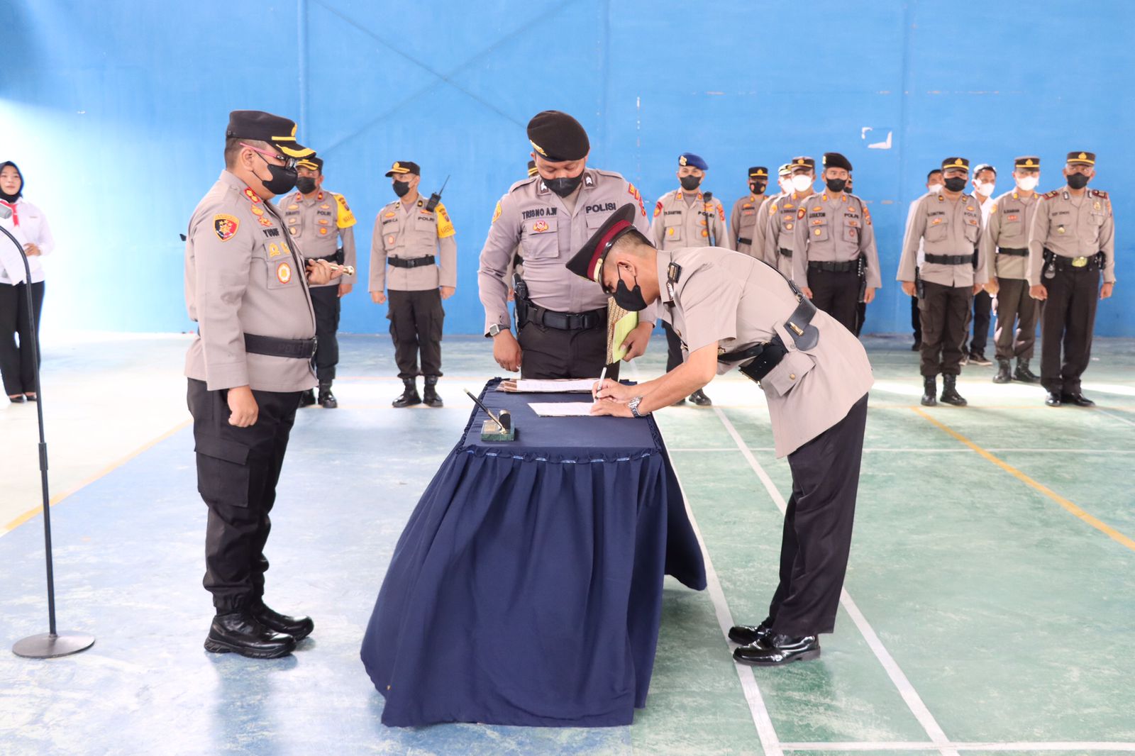 Kapolres Tanjung Balai Pimpin Sertijab Kasat Intelkam, Kasat Lantas Dan Kapolsek Teluk Nibung 