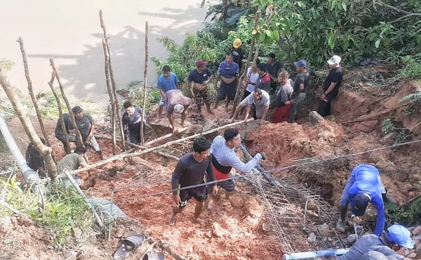 Akibat Diguyur Hujan Berhari Hari, Tebing Bangunan IPA PUDAM Tirtabina Longsor