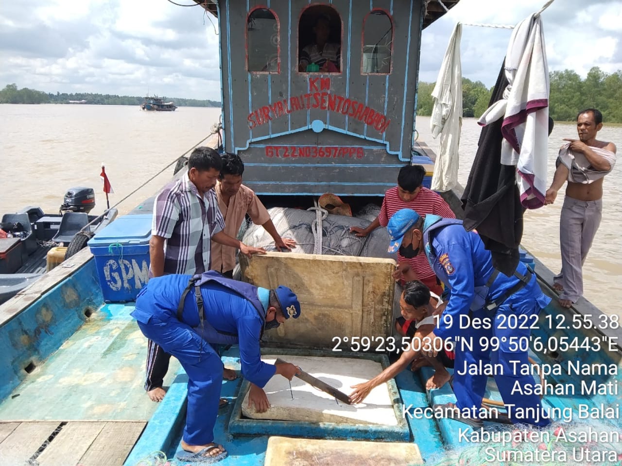 Sat Polair Polres Tanjung Balai Kejar Kapal KM. SURYA LAUT SENTOSA ABADI