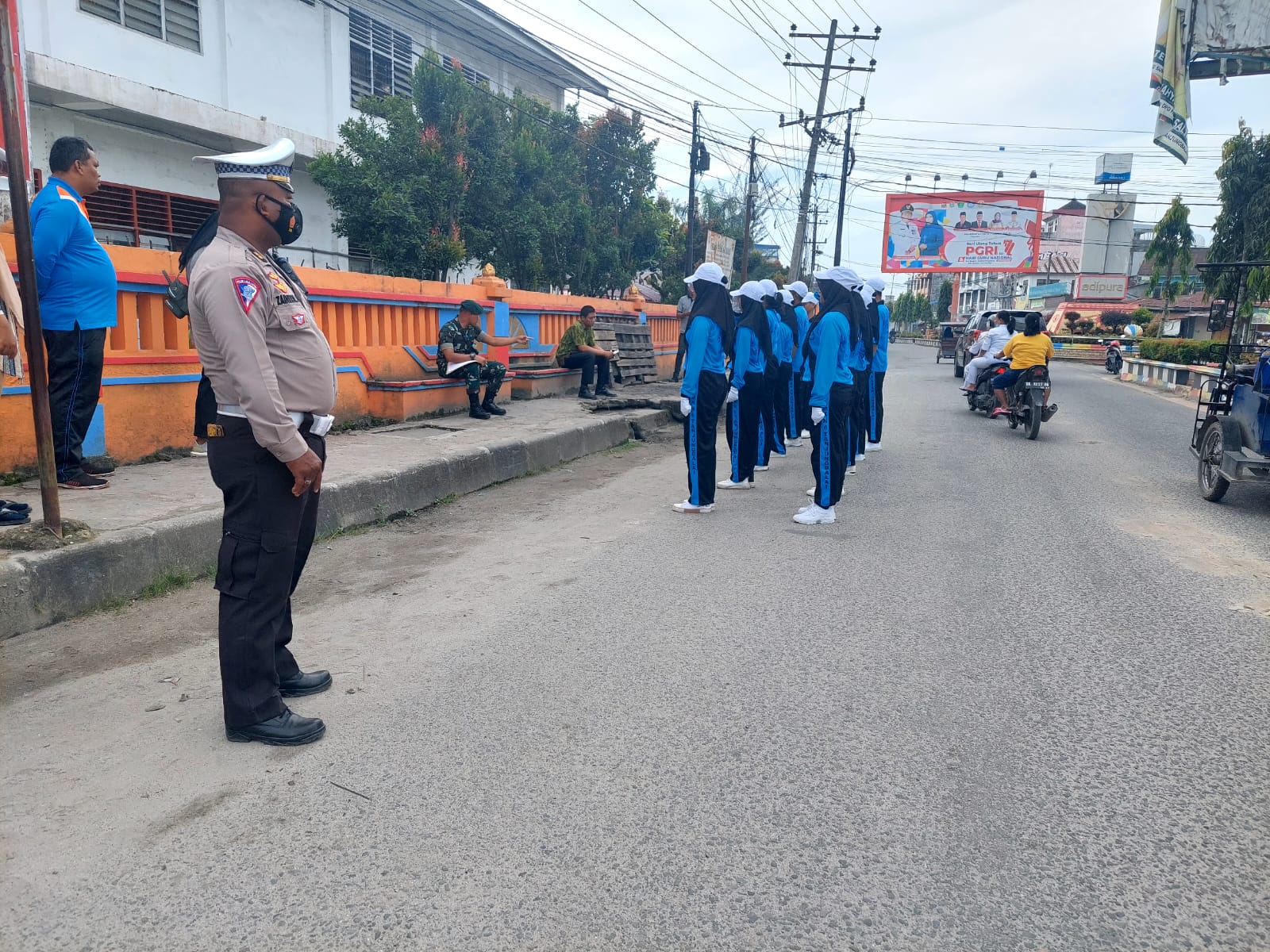 Sat Lantas Polres Tanjung Balai Pengamanan Gerak Jalan Pengurus PPI Kota Tanjungbalai