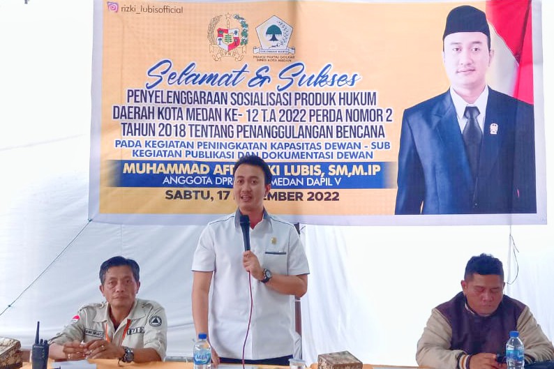 Sosperda di Pangkalan Masyhur, Afri Rizki Ajak Warga Peduli Lingkungan Antisipasi Bencana