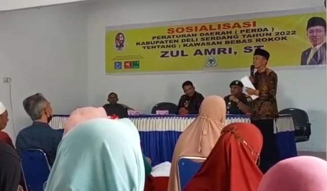 Anggota DPRD Deliserdang Zul Amri ST Sosialisasi Perda No : 2 Tentang KTR