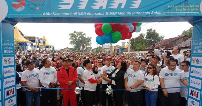 Wakapolres Tanjung Balai Hadir Jalan Sehat BUMN