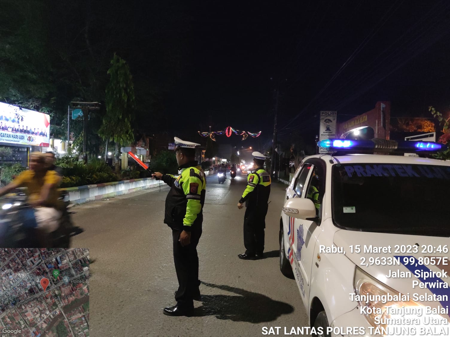 Sat Lantas Polres Tanjung Balai Laksanakan Blue Light Patrol