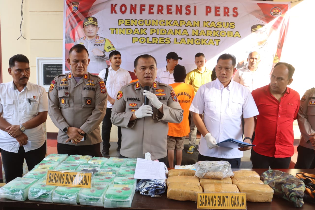 Polres Langkat Ungkap Kasus Narkotika Jenis Sabu & Ganja