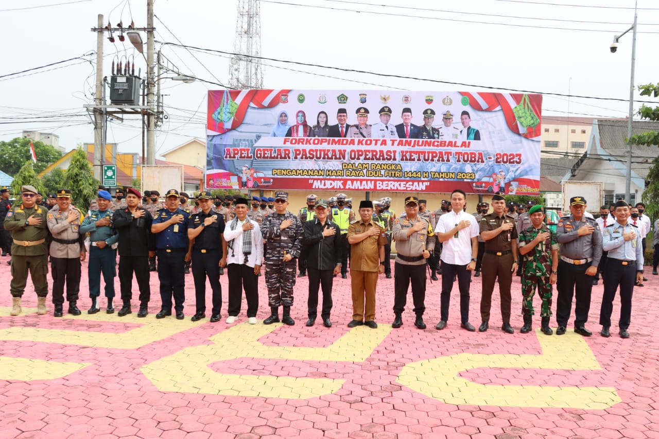 Polres Tanjung Balai Laksanakan Apel Gelar Pasukan Operasi Ketupat Toba 2023 