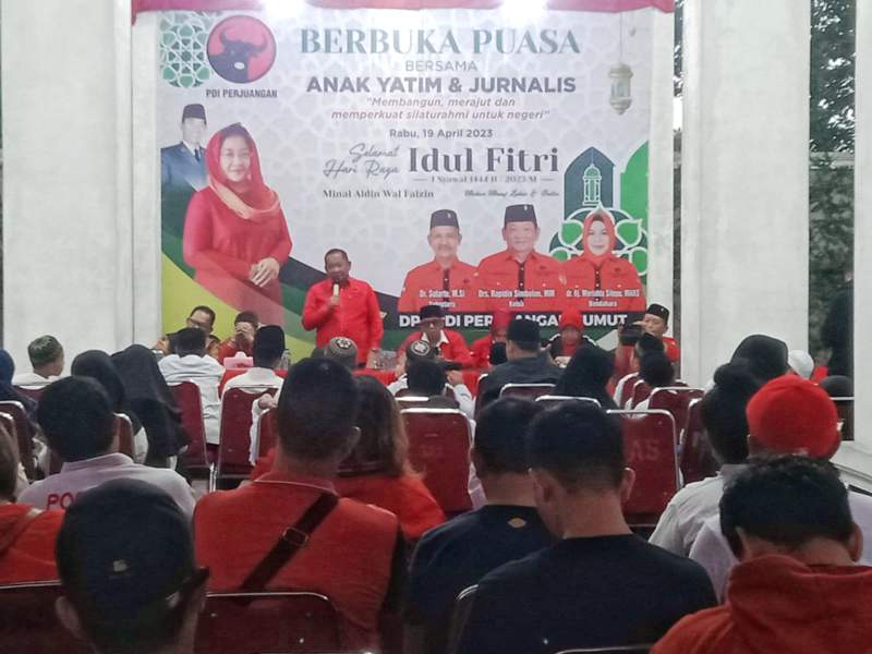 PDI-P Sumut Buka Bersama Insan Pers, Anak Yatim dan Pedagang Pakaian Bekas