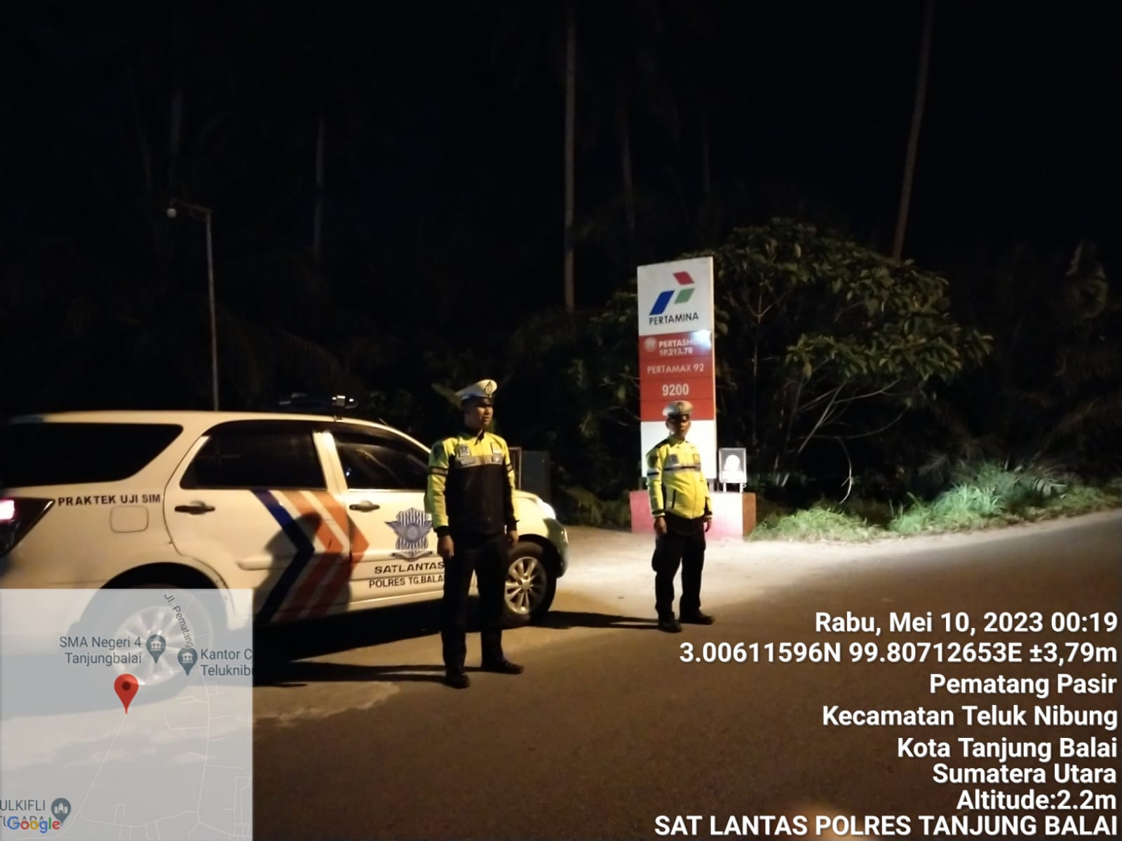 Antisipasi Aksi Kejahatan, Sat Lantas Polres Tanjung Balai Patroli Beberapa Titik Rawan di Kota Tanjung Balai