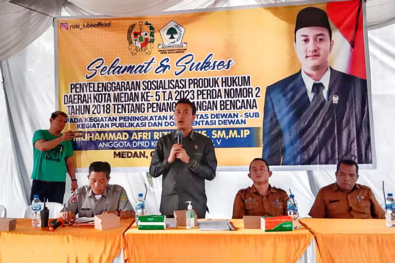 Sosialisasi di Medan Johor, Afri Rizki Himbau Warga Selalu Waspada Hadapi Bencana