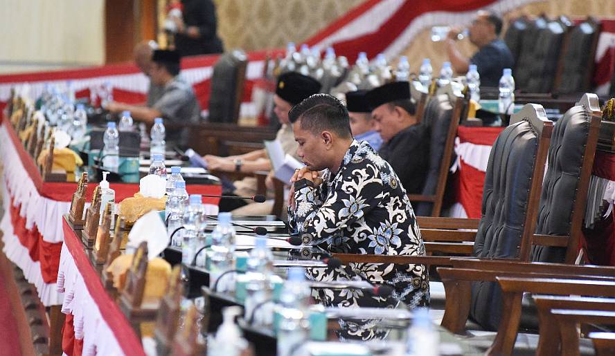 Suasana Rapat Paripurna DPRD Kota Medan, Selasa (23/5/2023).