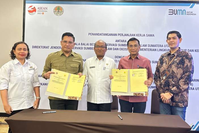 Komitmen Terangi Negeri, PLN Gelar Penandatanganan Perjanjian Kerja Sama Dengan Balai KSDA Sumatera Utara