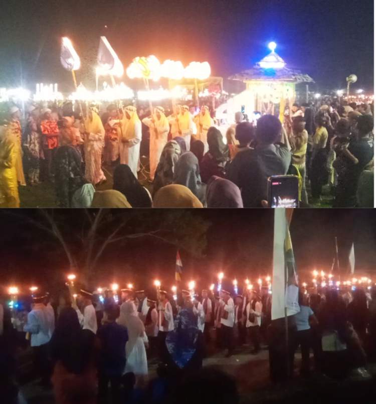 Pawai Obor ‘Wagirin Arman’ Semarakkan Malam Idul Adha di Hamparan Perak