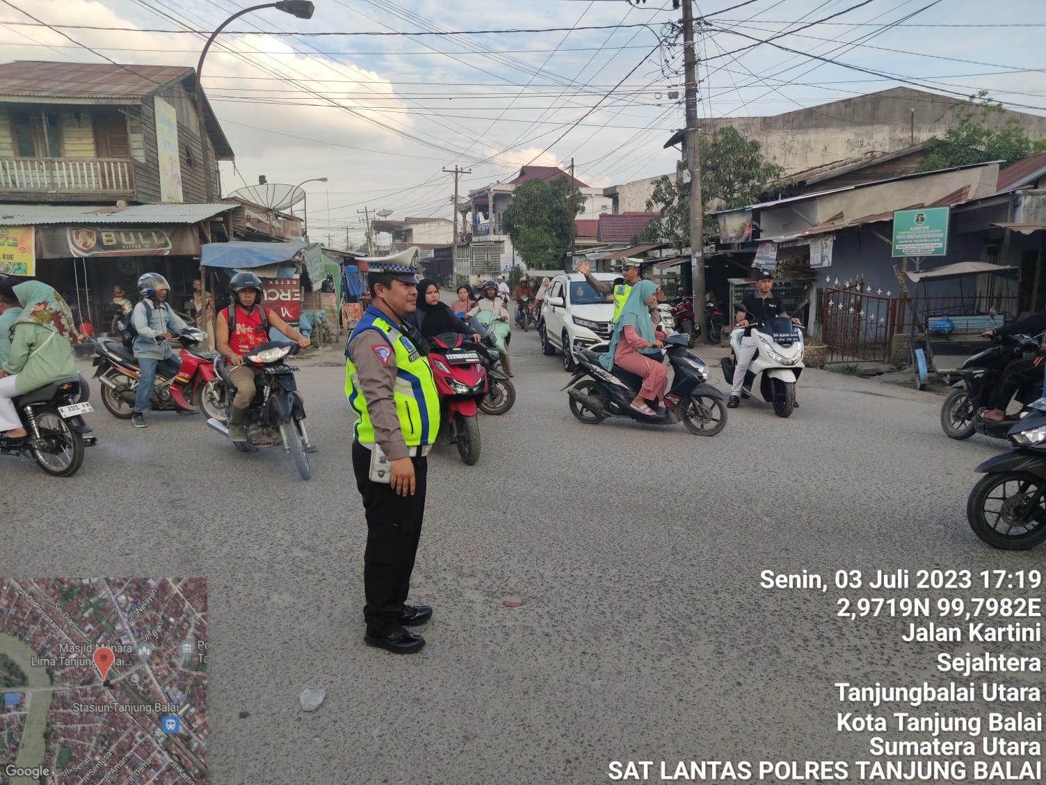 Sat Lantas Polres Tanjung Balai Laksanakan Patroli sekitar Kota Tanjung Balai Setiap Sore