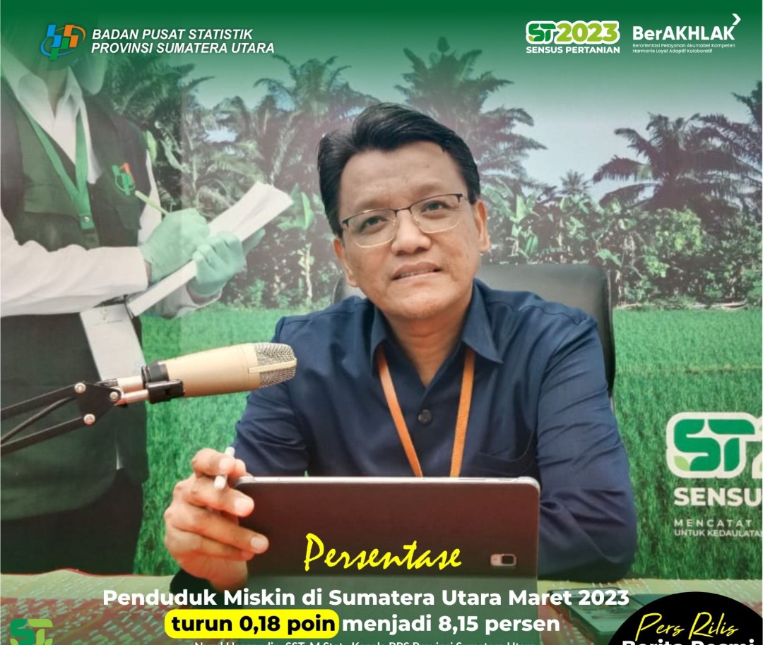 BPS:  Penduduk Miskin Sumut Turun di Maret 2023