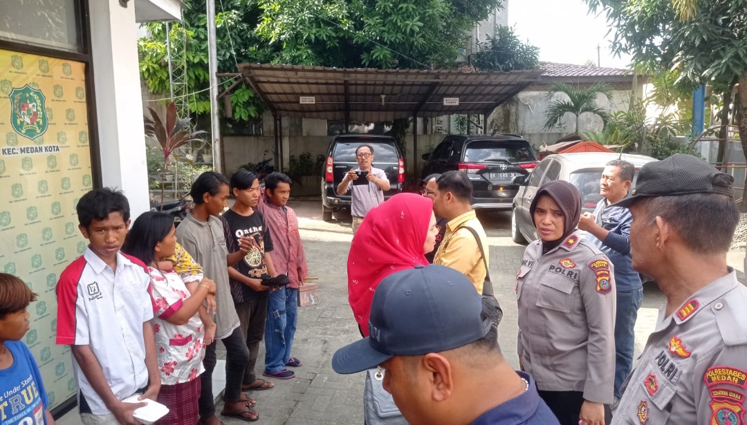 Polsek Medan Kota Amankan Puluhan Gepeng