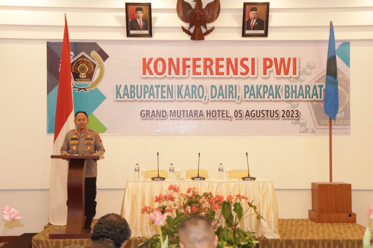 Kapolres Tanah Karo Hadiri Konferensi PWI Karo Dairi Pakpak Barat