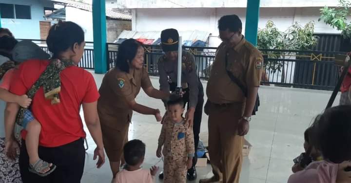 Polsek Munte Turut Cek Perkembangan Anak Untuk Mencegah Stunting