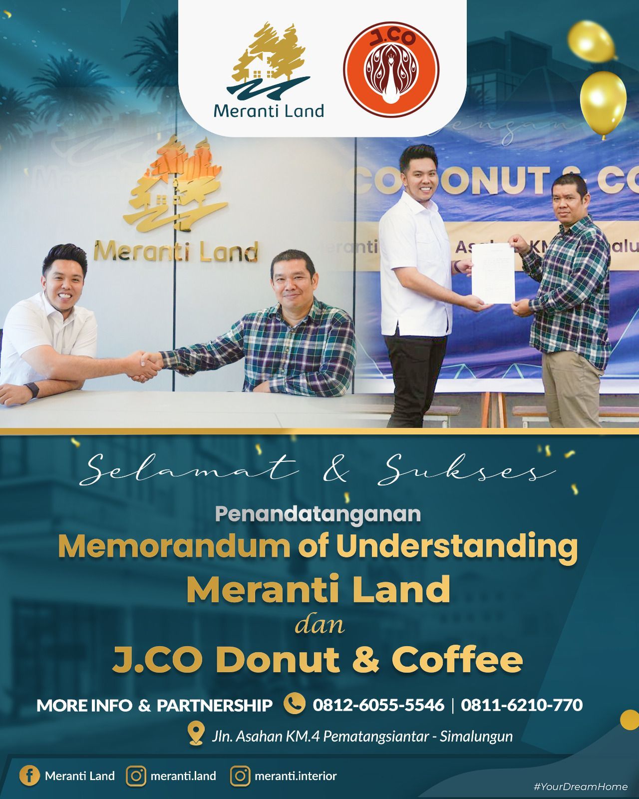 Di Meranti Land J.CO Akan Hadir, Kevin Phan: Meranti Land Realisasi Kota Baru Siantar-Simalungun