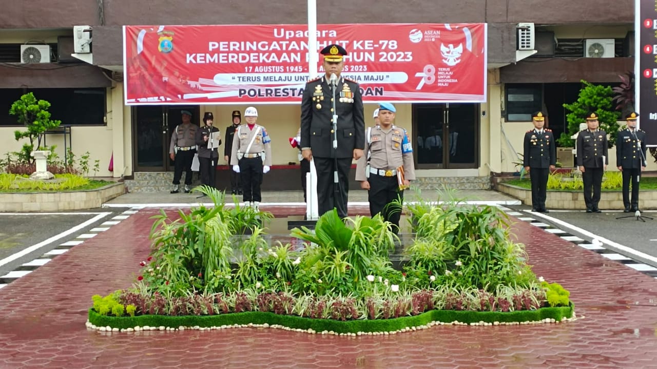 Wakapolrestabes Medan Jadi Inspektur Upacara Peringatan HUT RI Ke-78 