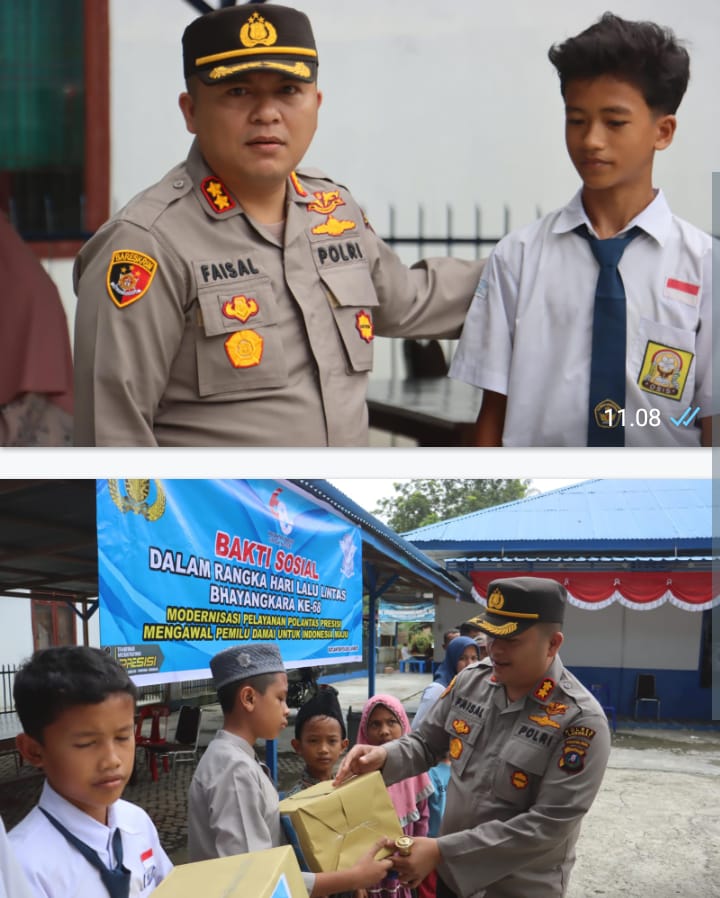 Kapolres Langkat Salurkan Bantuan Dalam Rangka HUT Korlantas Ke 68
