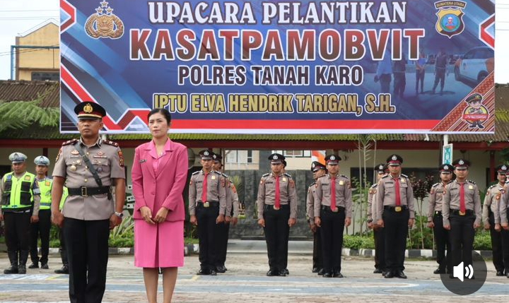 Kapolres Tanah Karo Lantik Iptu Hendrik Tarigan, S.H Menjabat Kasat Pam Obvit