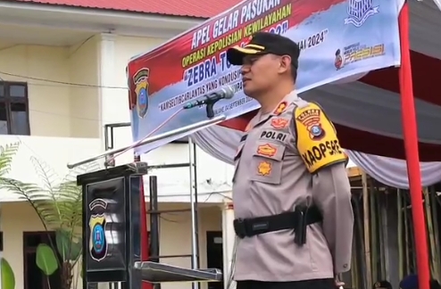 Kapolres Tanah Karo Pimpin Apel Gelar Pasukan Ops Zebra Toba 2023