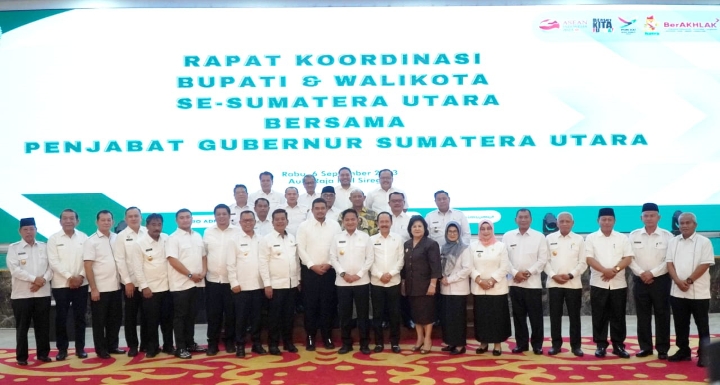 Plt Bupati Langkat Ikuti Rakor Perdana Bersama 0 polisi Pj Gubernur Sumut