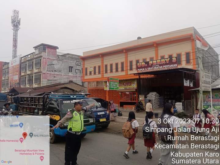 Satlantas Polres Tanah Karo Laksanakan Strong Point