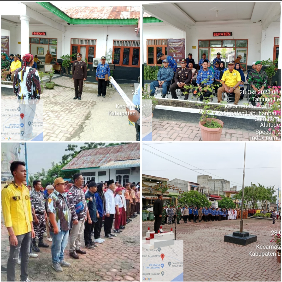 Beberapa OKP Di Kualuh Leidong Berkumpul Melaksanakan Upacara Hari Sumpah Pemuda ke 95