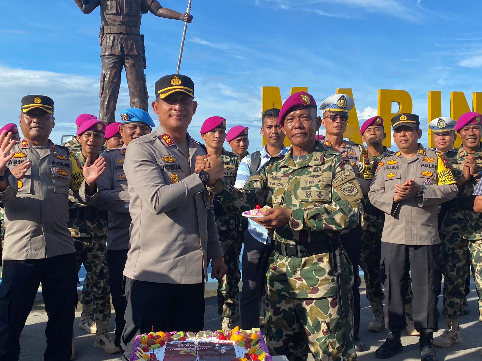 Polres Pelabuhan Belawan Berikan Surprise Dalam Peringatan HUT Korps Marinir ke-78