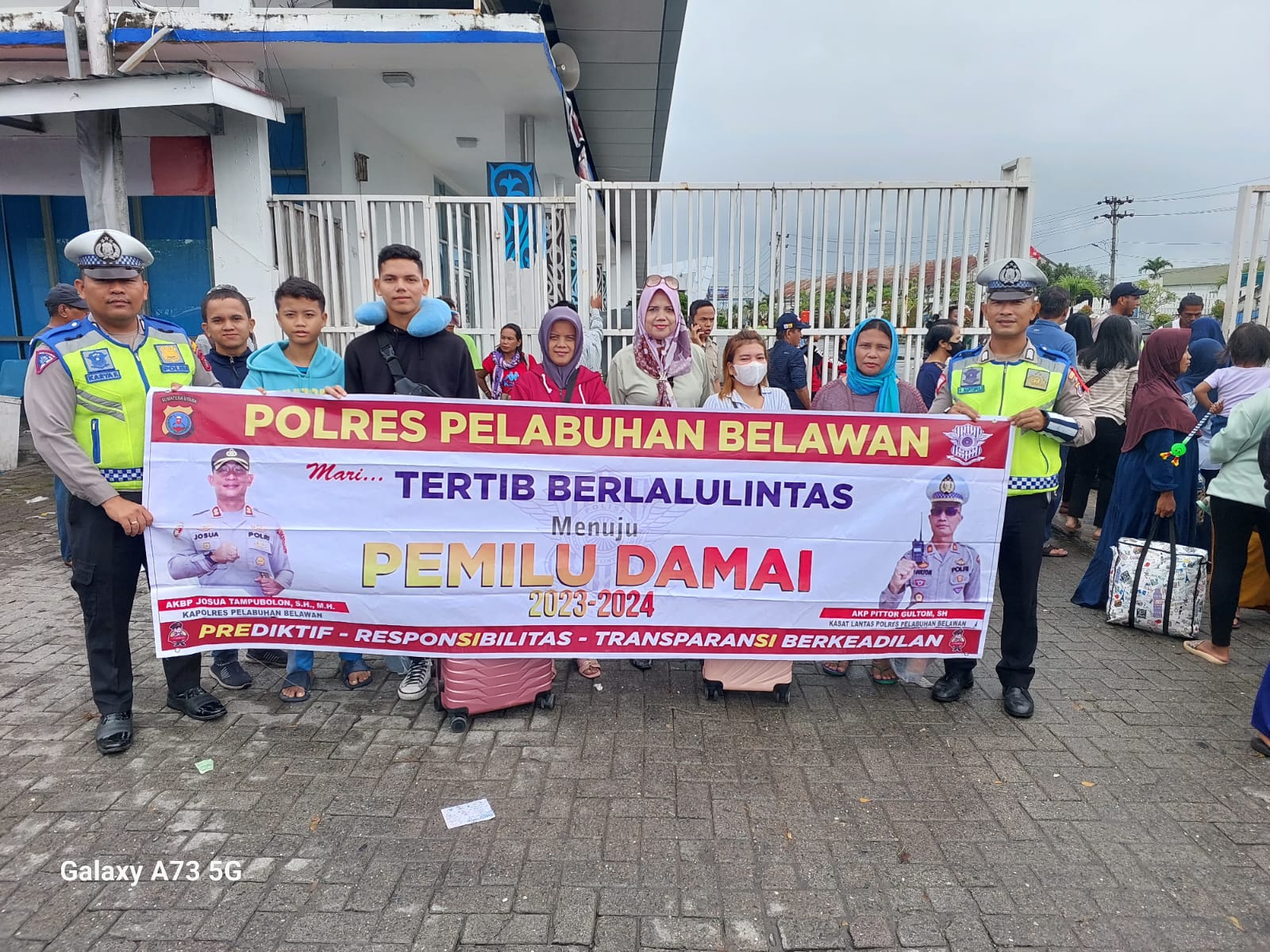 Sat Lantas Polres Pelabuhan Belawan Sosialisasi Tertib Berlalulintas Menuju Pemilu Damai 2024