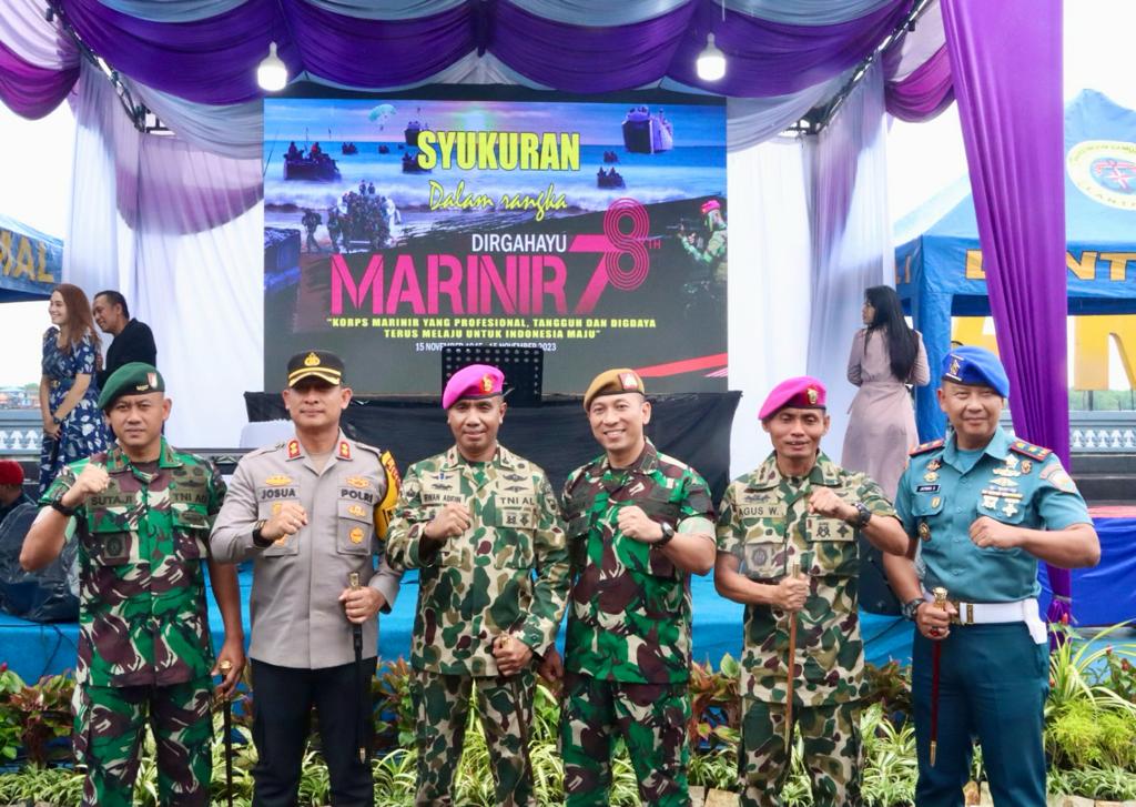 Kapolres Pelabuhan Belawan Hadiri Syukuran HUT Korps Marinir ke-78 di Mako Yonmarhanlan I Belawan