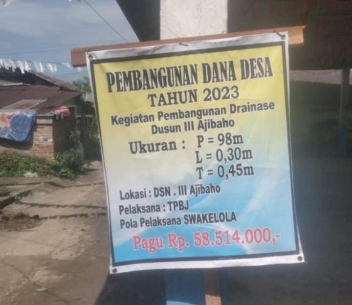 Hancur Berantakan, Pembanguan Drainase Di Desa Ajibaho Disoal Warga