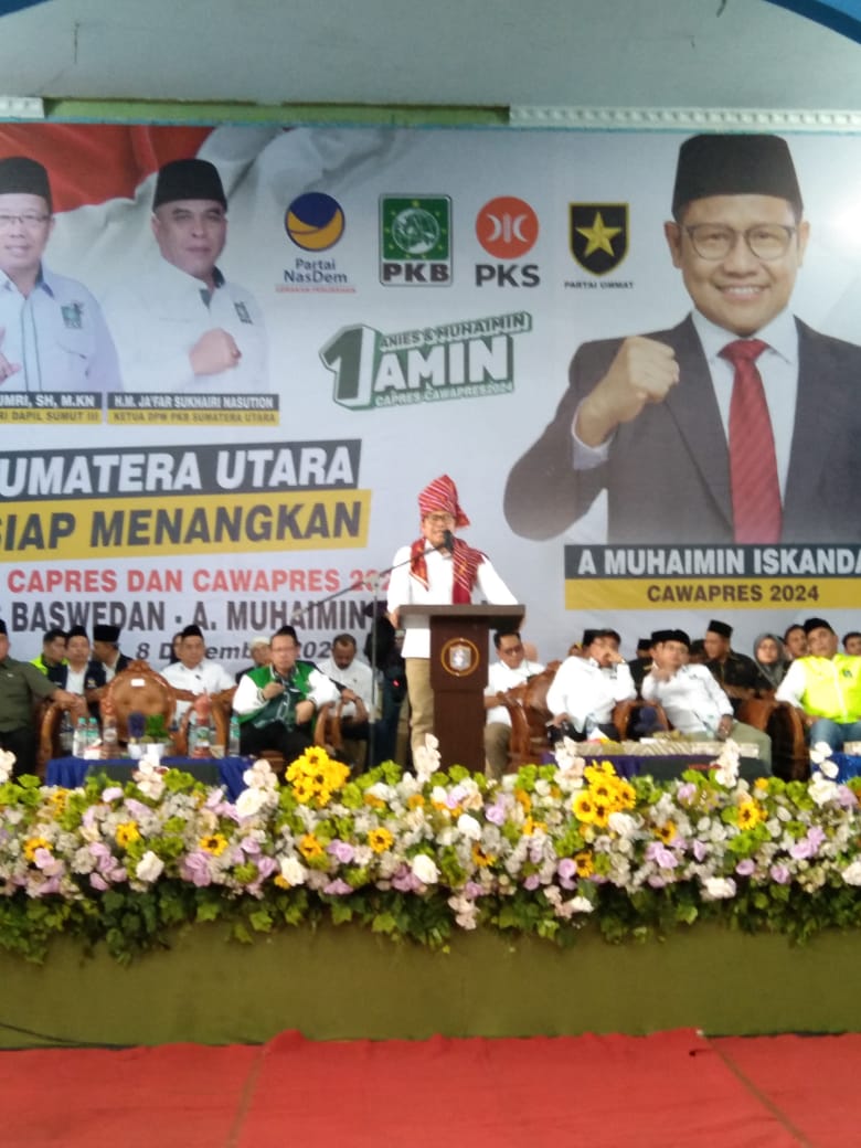 Ribuan Massa Di Binjai Sambut Kehadiran Cawapres