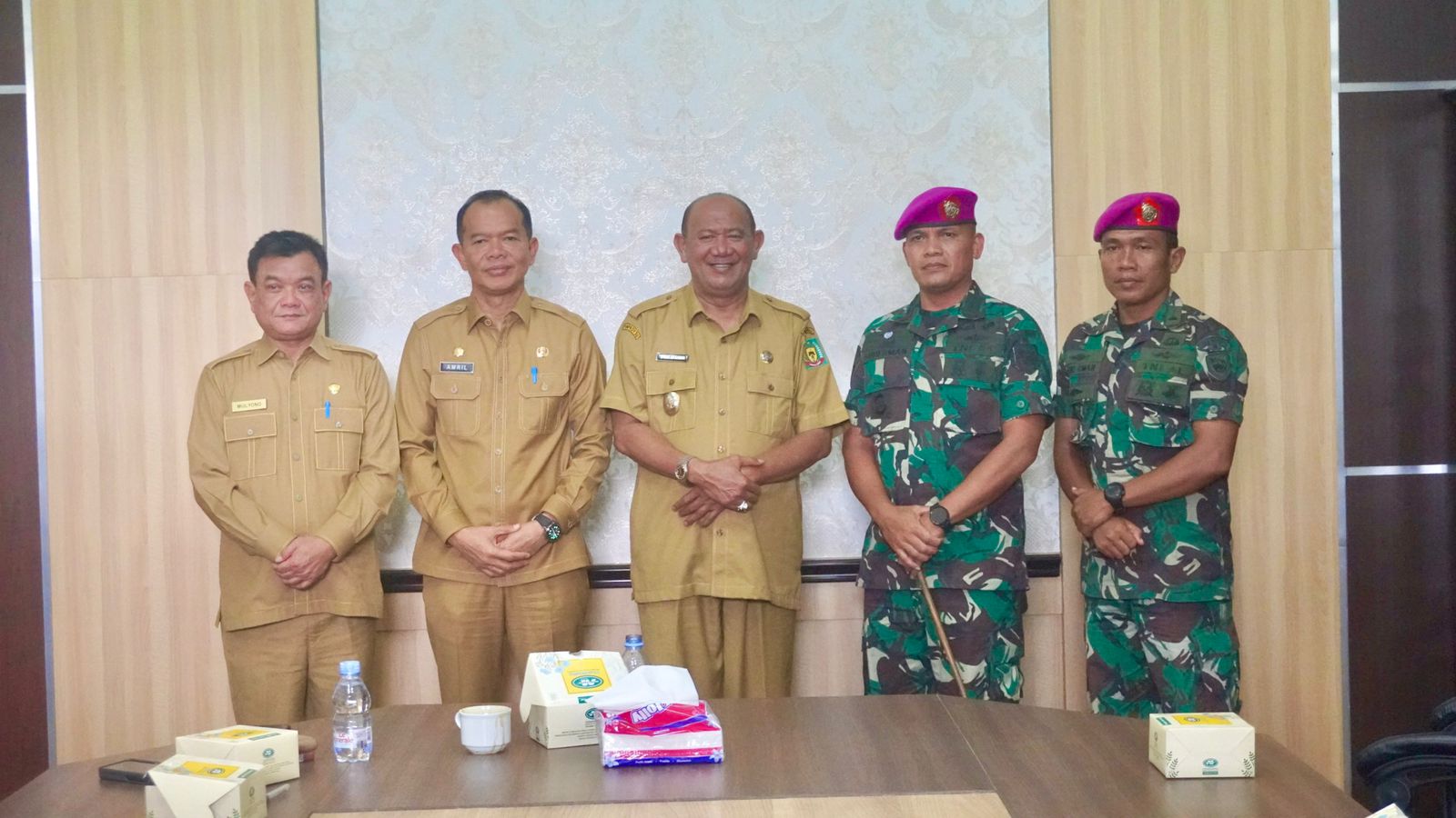 Baru Dilantik, Danyonif Marinir 8 Sambangi Plt Bupati Langkat